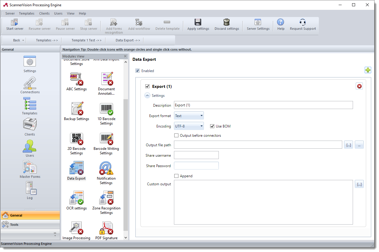 Exporting Data