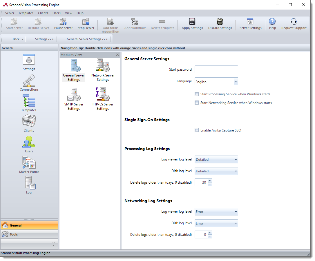 General Server Settings