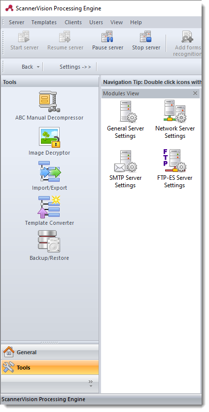 Tools Menu